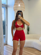 THE ELITE TWIST RED BRA